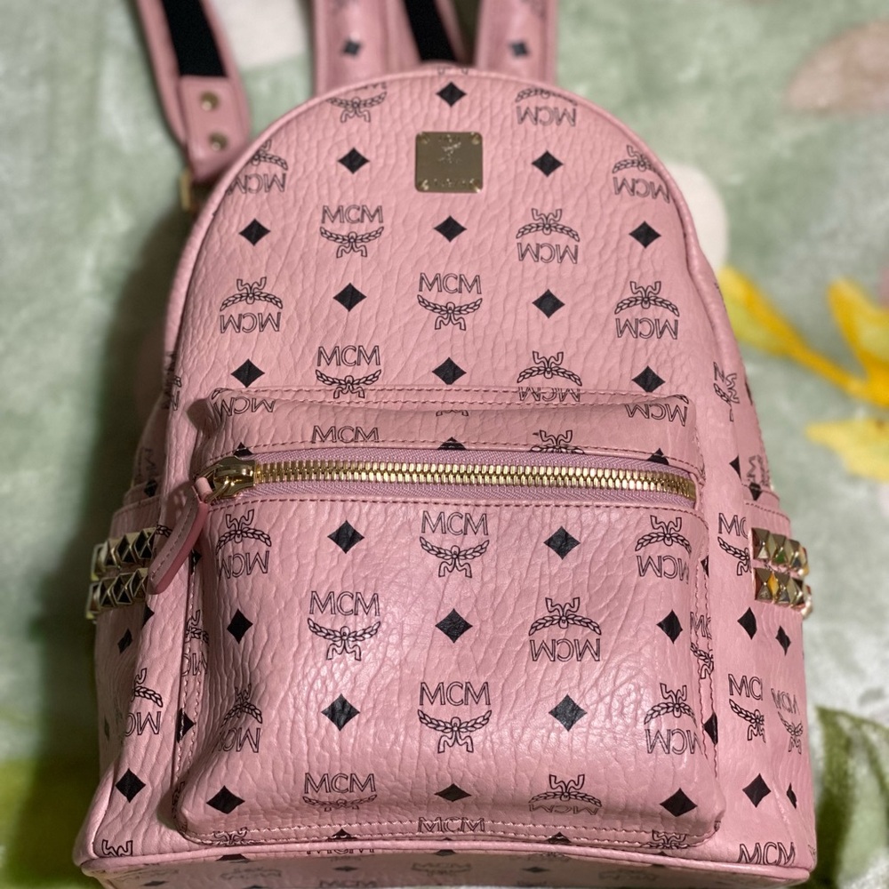 MCM Pink Backpack with Black Accents